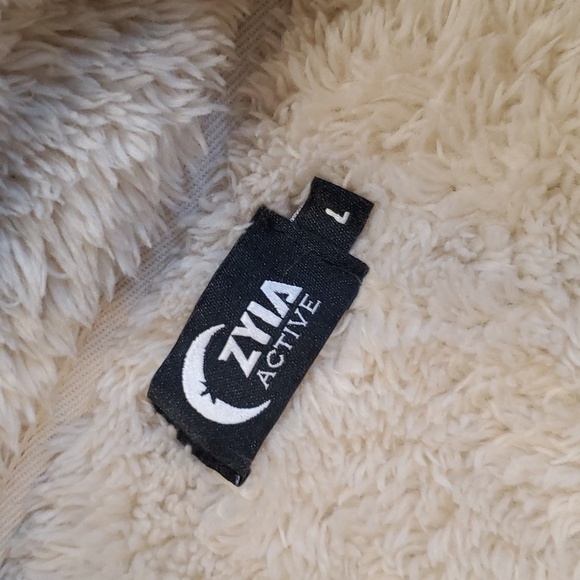 Zyia Womens Fluffy Cream  Cozy Pullover 1/4 Zip Sweater Sweatshirt Pullover sz L - Picture 7 of 8